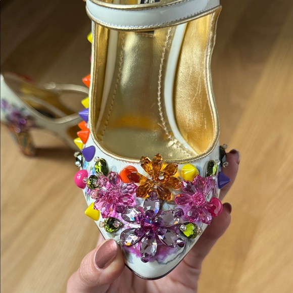 Dolce & Gabbana Patent Leather Crystal Colorful Embellishments D’Orsay Pumps - Picture 13 of 16